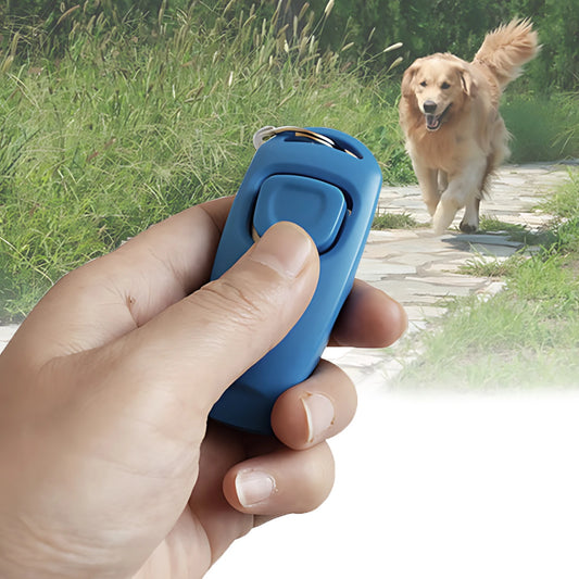 2-in-1 Pet Clicker and Whistle - Dog Trainer with Key Ring, Versatile Puppy Training Tool, Dog Flute and Clicker in One