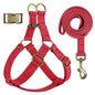 Free Personalized Dog Harness Leash Set PU Leather Dogs Harness Engraved ID Buckle Necklace for Small Medium Large Dogs Pitbull