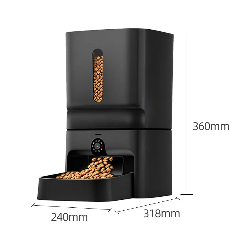 Smart Automatic Cat Feeder 7L with 1080P Camera Night Vision WiFi 2.4G/5G APP Control Voice Call Pet Food Dispenser for Cats Dog - Bdba PK