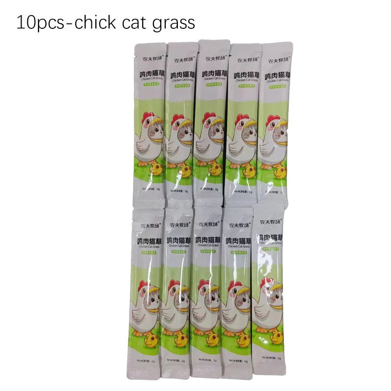 Cat Liquid Snack Strips – Tuna, Cod & Chicken Nutritional Paste for Kittens & Adult Cats (10pcs × 15g) - Bdba PK