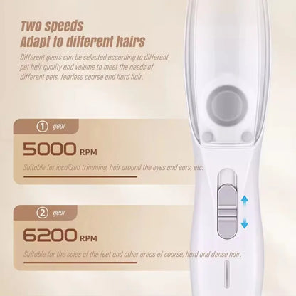 2-In-1 Hair Suction Pet Shaver, Dog Paw Trimmer, Cat Ear Trimmer, Low Noise, With Suction   Electric Dog GroomerRechargeable USB