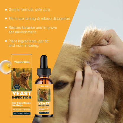 YEGBONG Dog Ear Care Drops – Anti-Fungal Itch Relief & Earwax Remover 60ml - Bdba PK