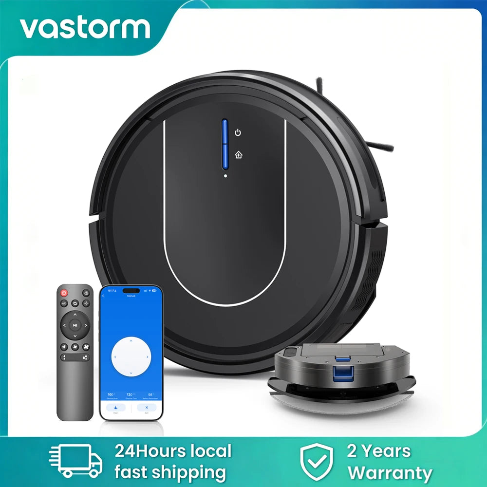 E2 Robot Vacuum Cleaner 3-in-1 Vacuum Floor Mop Cleaner with Auto-Charging 5000Pa Strong Suction Alexa/WiFi/App for Home Carpet Pet Hair Cleaning