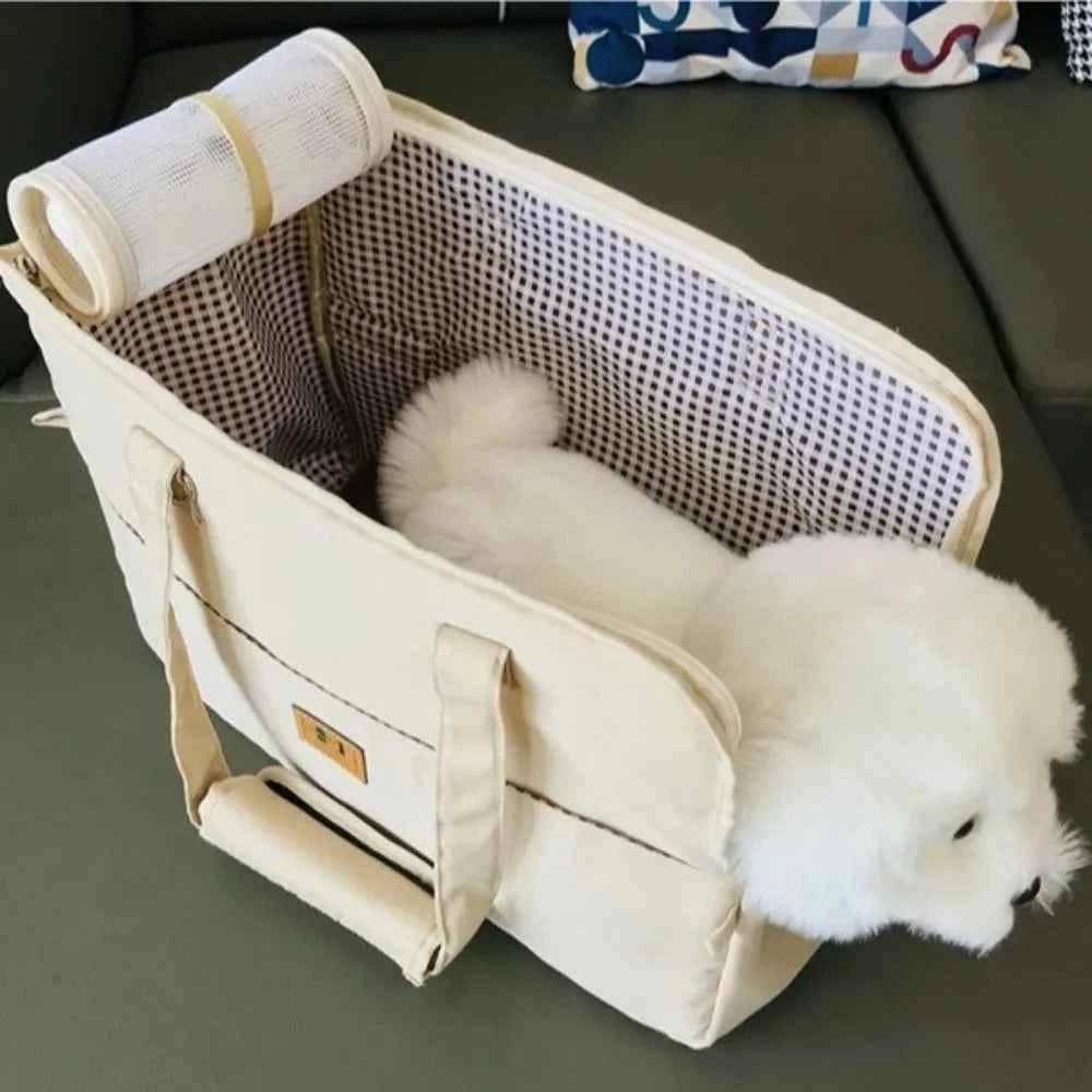 Pet Crossbody Tote Portable Pet Travel Carrier Soft Breathable Dog Car Seat Handheld Non-Slip Cat Carrier Bag Small Dogs Use