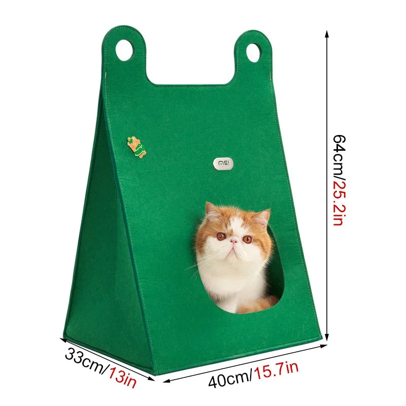 Eco-Friendly Felt Cat Bed House – Breathable Collapsible Nest & Portable Outdoor Carrier (9 Colours) - Bdba PK