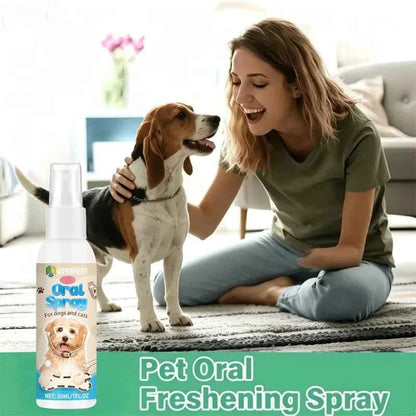 Pet cleaning toothpaste and mouth spray, suitable for cats and dogs, removes tartar, cleans pet teeth, easy to use.