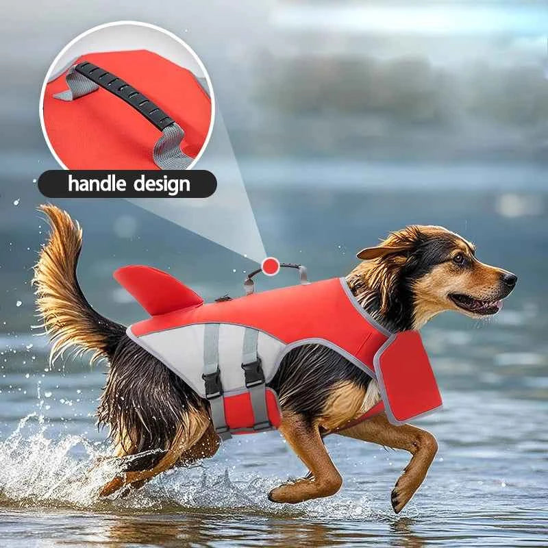 New Pet Swimming Life Jacket Shark Fin Shape Safety Vest for Dog in Summer Adjustable in Pool or Surfing Drifting Dog Life Vest