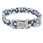 Personalized Engraved Dog Collar Nylon Floral Pet Puppy Collar Print Custom Pet Necklace for Small Medium Large Dogs Pitbull Pug