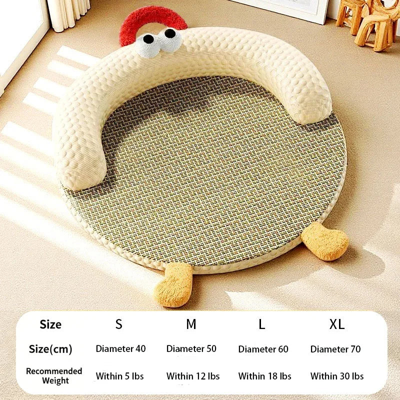 5Layer Breathable Cooling Pet Bed Mat Non-Slip Ice Mat with Pillow for Dogs Cats Washable Summer Pet Sleeping Bed Small Medium