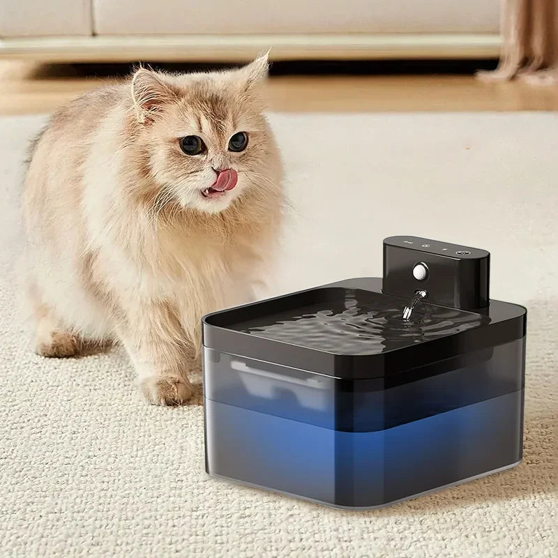 2.2L Smart Cat Water Fountain, 120° Motion Sensor, Type-C, 2600mAh Battery, Ultra-Quiet 25dB, BPA-Free, 1-Week Auto Watering - Bdba PK