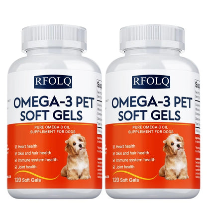 Omega-3 Pet Supplement - Fish Oil for Dogs with EPA & DHA - Supports Heart, Skin, Coat & Immune Health