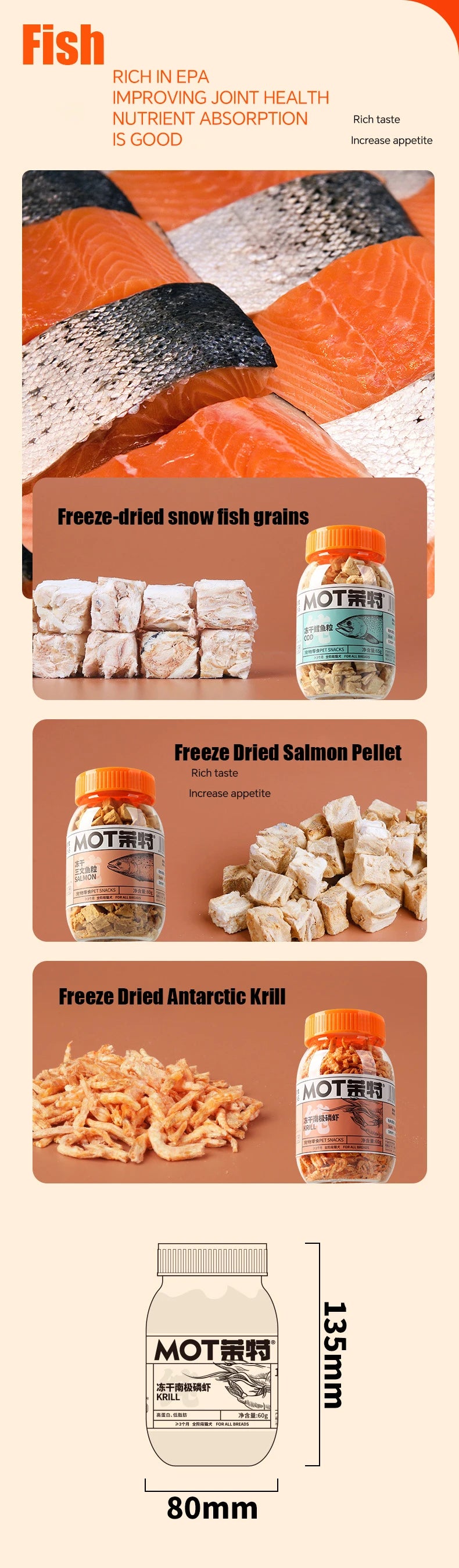 Freeze Dried Chicken Pellets Egg Yolk Quail Salmon Cod Duck Chicken Breast Duck Pellets Mixed Pet Snack