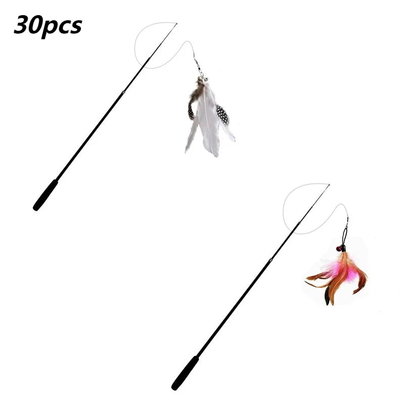 1.8M Cat Teaser Four Section Expandable Cat Fishing Rod Toy with Catnip Interactive Teaser for Kittens Petshop Accessories Durab