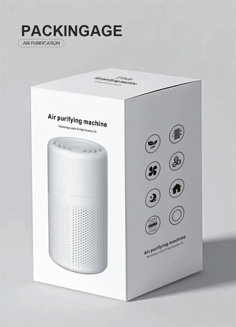 2024 New Portable USB Air Purifier Blue Anion Quickly Purifies the Environment and Can Add Essential Oils Low Noise Deodorizer