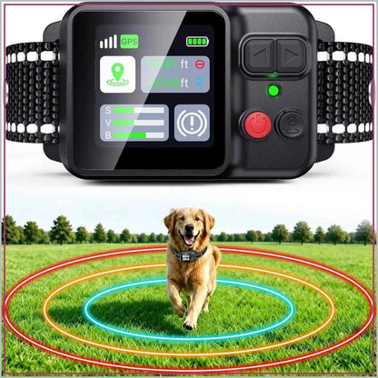 GPS Wireless Dog Collar Fence System, Electric Fence for Dogs | Adjustable Range 49-6561ft, 3 Training Modes, Rechargeable, Waterproof, Pet Containment System