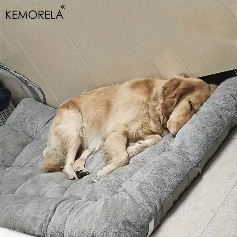 Extra Large Plush Dog Bed – Super Soft Polyester Crate Mat for Dogs & Cats