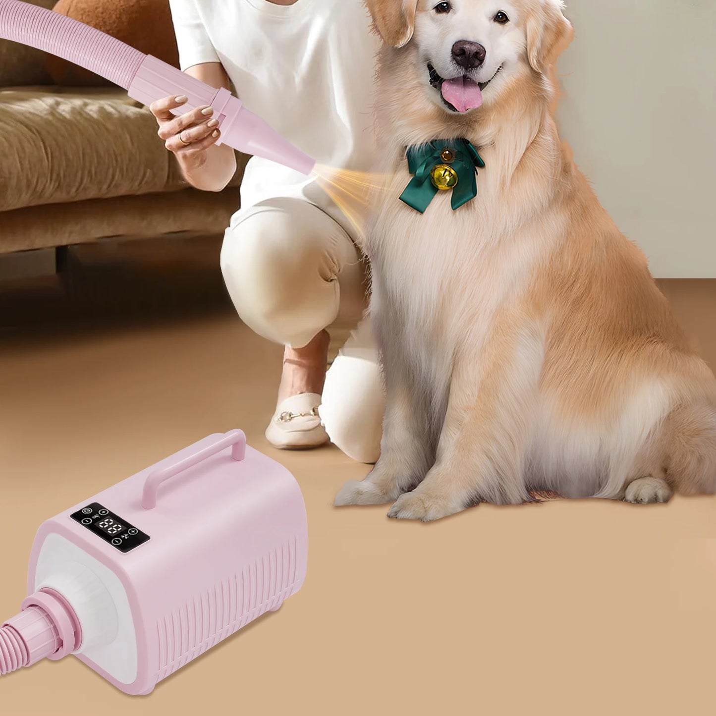 Dog Hair Dryer 120000RPM Dog Grooming Blow Dryer 2100W Pet Grooming Dryer 9 Speed Setting Level for use in Private Homes/Pet Stores/Pet Hospitals