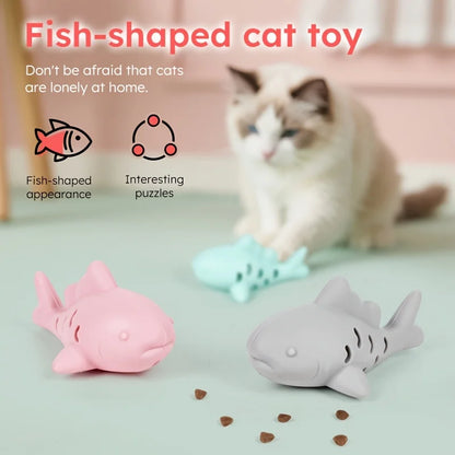 Pet's Chew Toy - Silicone Treat Dispenser Teeth Grinding & Mental Enrichment,  Bite-Proof for Small Pets, Vibrant Fish Design