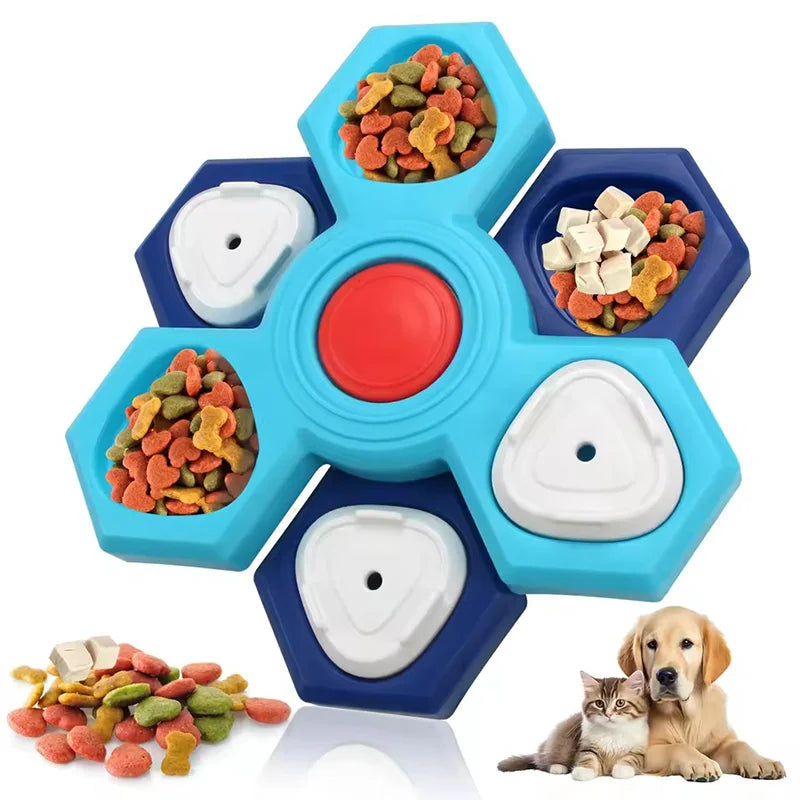 Interactive Slow Feeder Bowl New Durable Latex Dog Cat Puzzle Board Anti Boredom Pet Toy Anti Choking IQ Training Food Dish