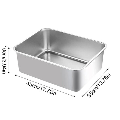 Large Stainless Steel Cat Litter Box – Odour-Resistant Metal Litter Pan for Big Cats - Bdba PK