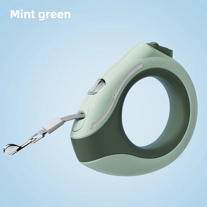 Dog Hands-Free Circular Light-Up Automatic Retractable Leash New Style Colorful Breathing Light Dog Harnesses for Walk at Night