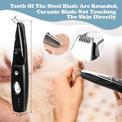 Cordless Pet Paw Trimmer with Vacuum Suction – 2-Mode Electric Clipper for Dogs & Cats - Bdba PK