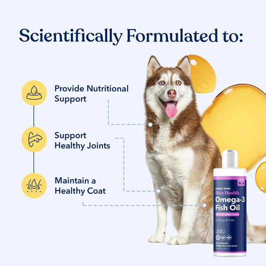 Salmon Oil for Dogs & Cats – Supports Skin, Coat, Joints, Heart – Natural Wild Alaskan, 16 oz