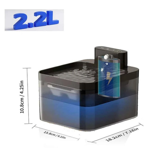 2.2L Wireless Charging Automatic Water Fountain  Intelligent Pet Water Dispenser With Filter Drinking Fountain For Cats Dogs