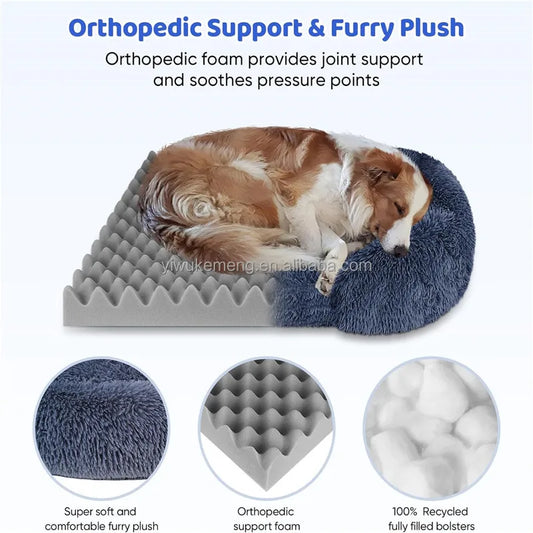 Thickened Orthopedic Dog Bed for Large Dogs – Egg Sponge Base with Washable Plush Cover - Bdba PK