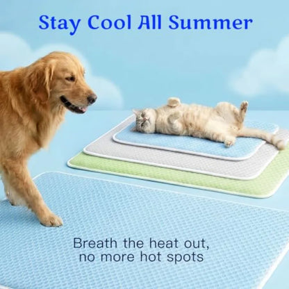Dog Cooling Mat Instant Self Cooling Pad for Dogs and Cats Breathable Washable Summer Pet Cool Mat Indoor Outdoor, Cold Blanket