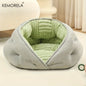 KEMORELA Cozy Semi-Closed Lace Pet Nest with Thickened Warmth, Winter Design Machine Washable, for Small Dogs & Cats,Cat Shelter