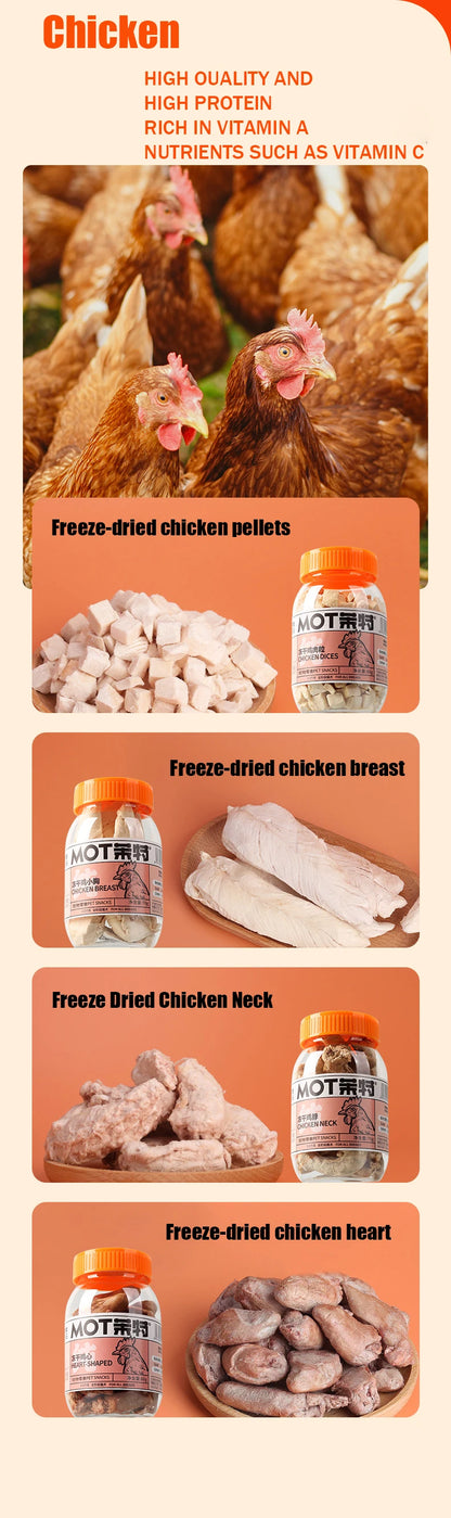 Freeze Dried Chicken Pellets Egg Yolk Quail Salmon Cod Duck Chicken Breast Duck Pellets Mixed Pet Snack