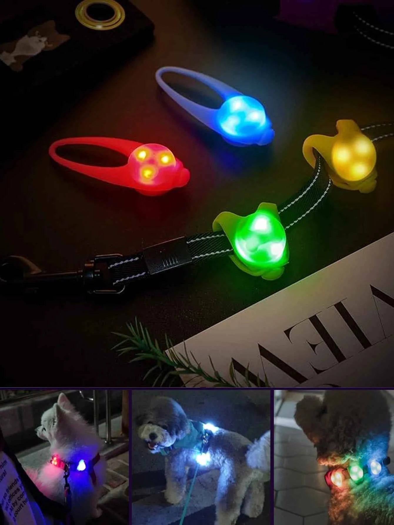 Night Safety Pet Pendant LED Light for Dogs Cats, Glowing Anti-Lost Collar Tag for Night Walking Teddy Small Pets Supplies