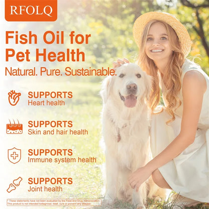 Omega-3 Pet Supplement - Fish Oil for Dogs with EPA & DHA - Supports Heart, Skin, Coat & Immune Health