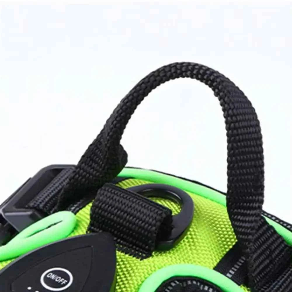 Durable Light Up LED Dog Harness Adjustable Flashing Luminous Pet Chest Strap Padded Collar Soft Dog Glow Vest for Night Walking