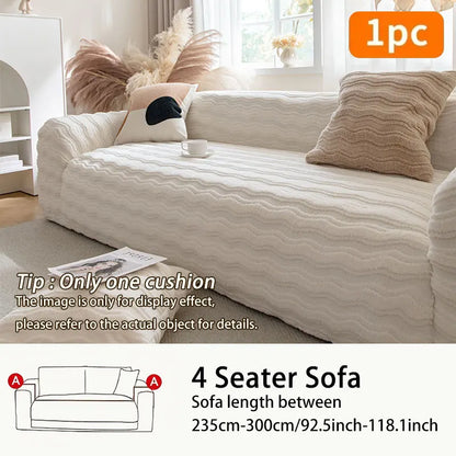 1PC-Plush sofa cover, winter thickened 2025 new cream style sofa cover, all inclusive universal anti cat scratch cover cloth