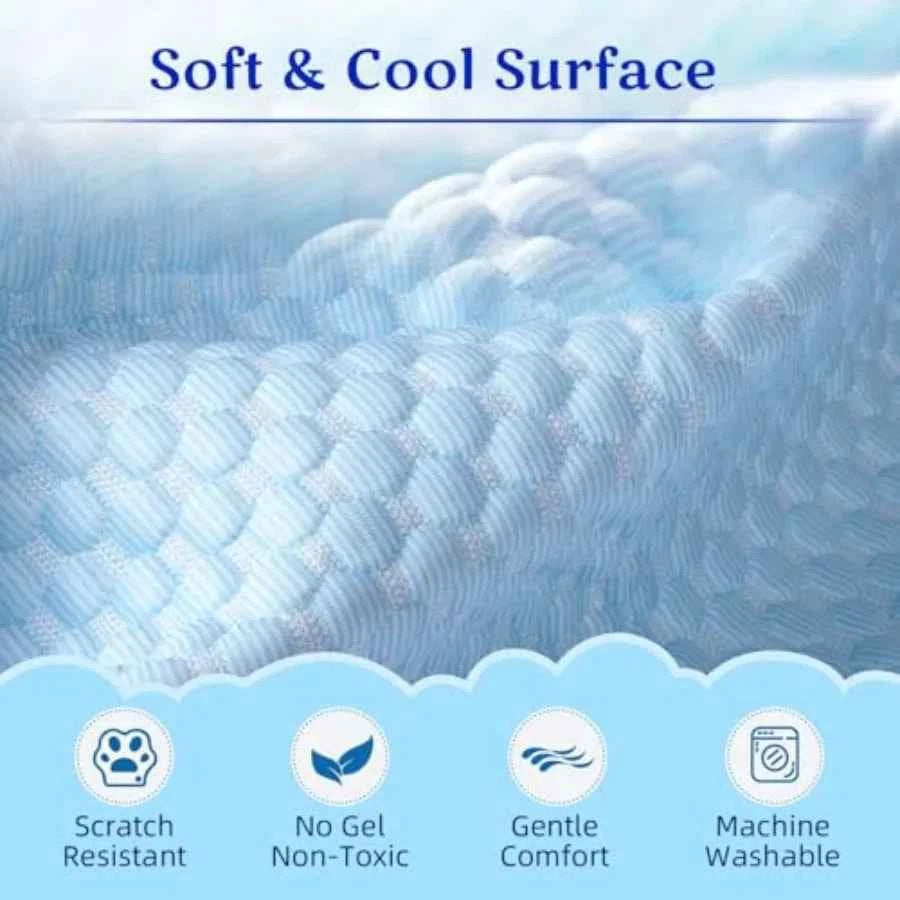 Dog Cooling Mat Instant Self Cooling Pad for Dogs and Cats Breathable Washable Summer Pet Cool Mat Indoor Outdoor, Cold Blanket