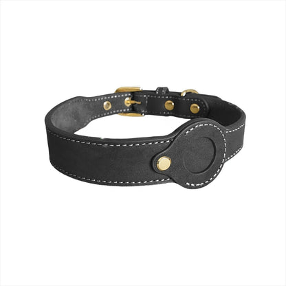 Leather Collar Locator Collar Pet Dog Collar Tracking Full Grain Cowhide Detachable