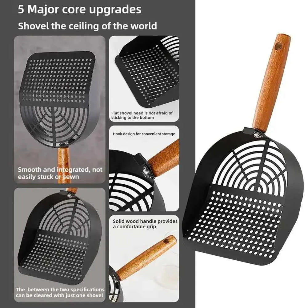 Steel Cat Litter Scoop Long Handle Pet Waste Shovel Cleaning Tool for Tofu Sand Litter Box Cats Supplies