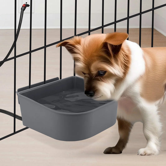 Plastic Heated Water Bowl 1L Hanging Dog Water Bowl Pet Heated Bowl for Rabbits Dogs Cats and All Breed Sizes
