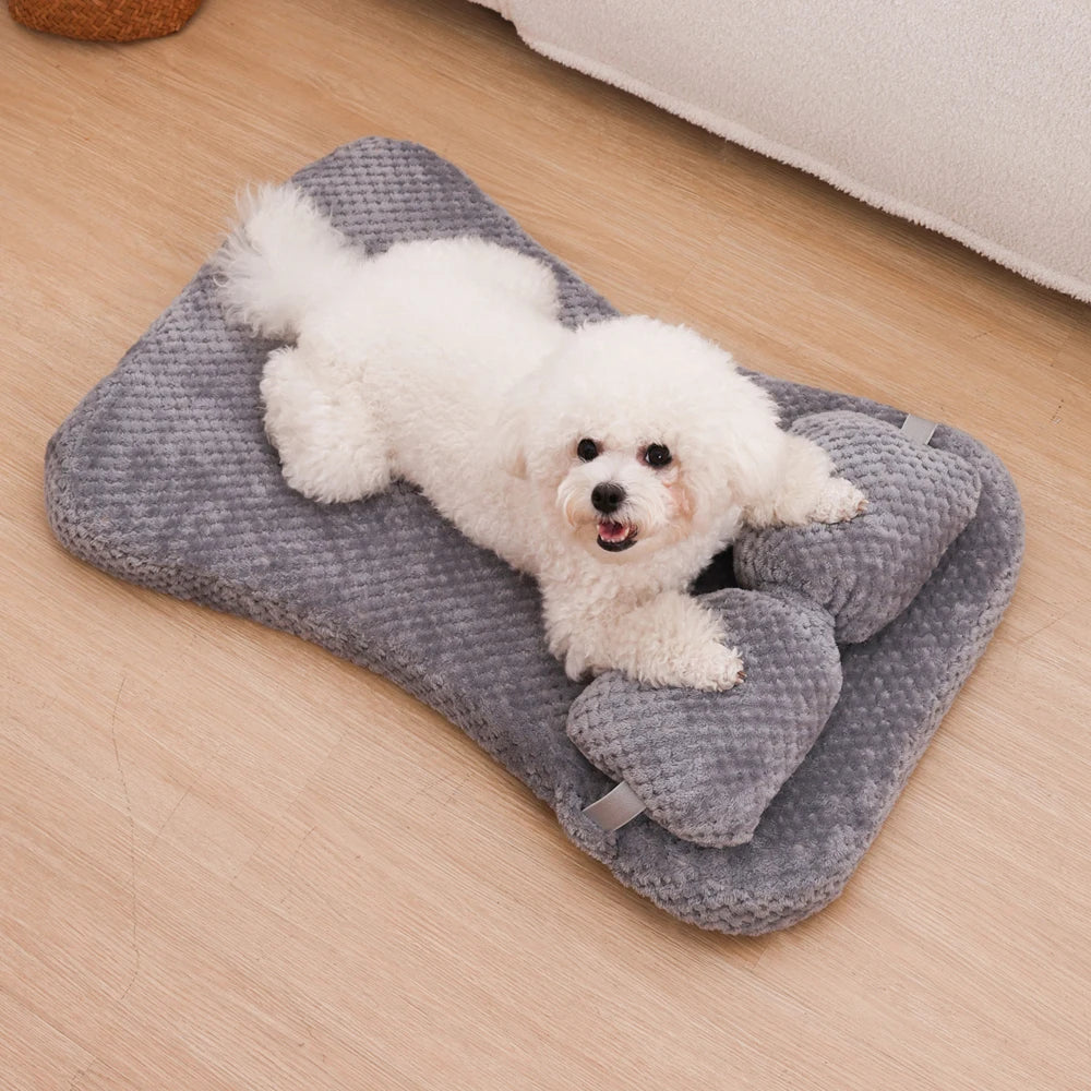 Full-Fill Winter Dog Bed with Detachable Pillow – Elastic Sofa Mat for Small Dogs & Cats - Bdba PK