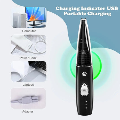 Cordless Pet Paw Trimmer with Vacuum Suction – 2-Mode Electric Clipper for Dogs & Cats - Bdba PK