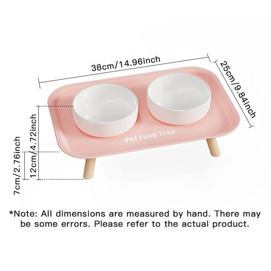 Pet Ceramic Bowl Double-Way Anti-Splash Anti-Flip Cat Dish Neck Protection Dog Bowl Water Bowl Prevent Spill Dog Feeder - Bdba PK