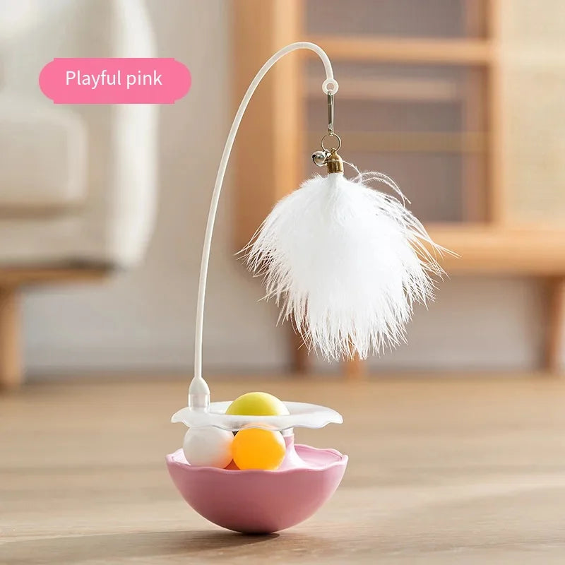 Premium Tumbler Cat Toy, Detachable Teaser Wand, Feather Bell, Catnip Ball, Pet Supplies, Plush Feather Toy