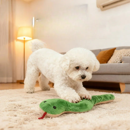 Interactive Snake‑Shape Pet Chew Toy, Bite‑Resistant Plush Sound Toy Teeth‑Cleaning for Kittens Puppies Small Pets
