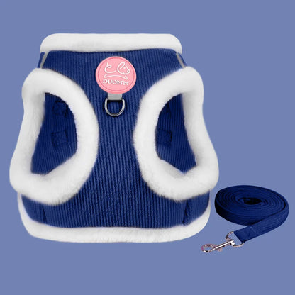 Cute Cat Dog Harness and Leash Set Winter Pet Outdoor Walking Supplies Reflective Adjustable Kitten Puppy Gatos Harnesses