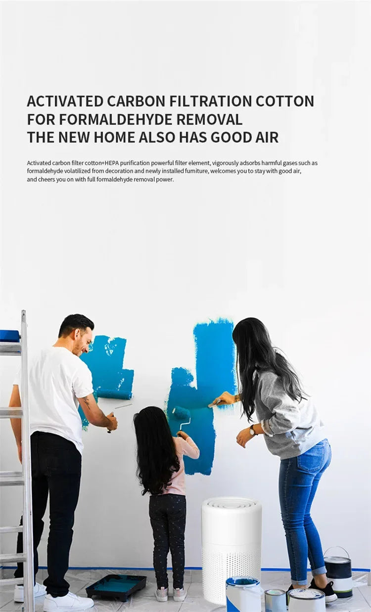 2024 New Portable USB Air Purifier Blue Anion Quickly Purifies the Environment and Can Add Essential Oils Low Noise Deodorizer