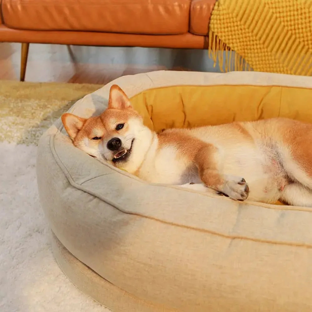 Non-Slip Breathable Dog Bed – Soft Linen Pet Bed for Small, Medium & Large Dogs - Bdba PK