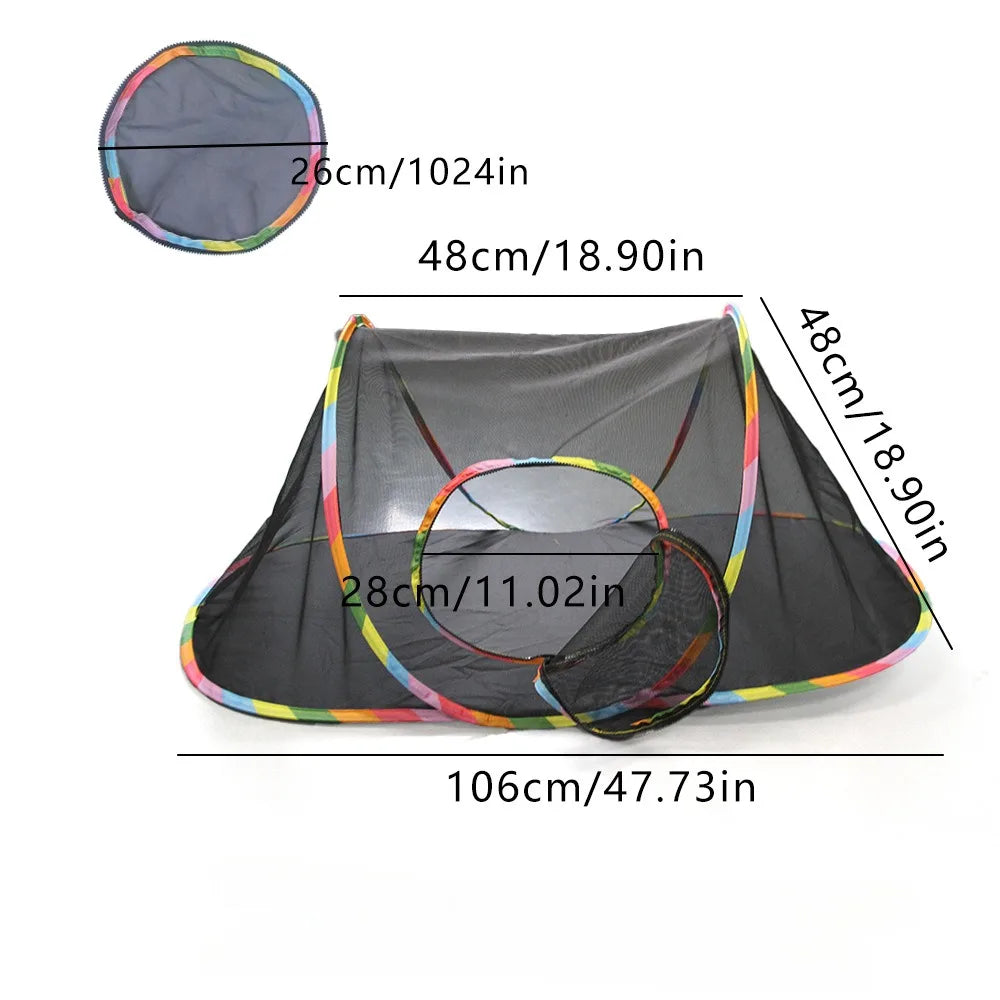 Foldable Cat Tunnel with Mesh Breathable Pet Play Tunnel for Kittens Cat Play House Dog Summer Outdoor Entertainment Cubes