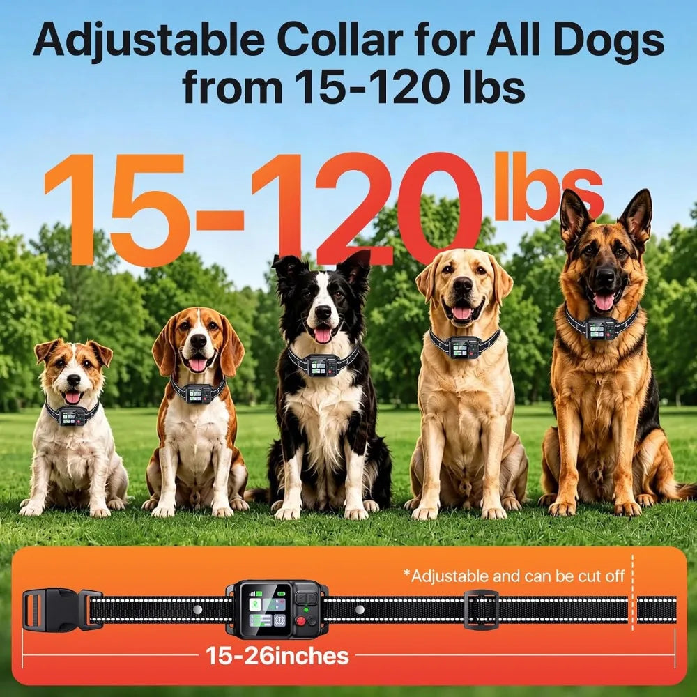 GPS Wireless Dog Collar Fence System, Electric Fence for Dogs | Adjustable Range 49-6561ft, 3 Training Modes, Rechargeable, Waterproof, Pet Containment System